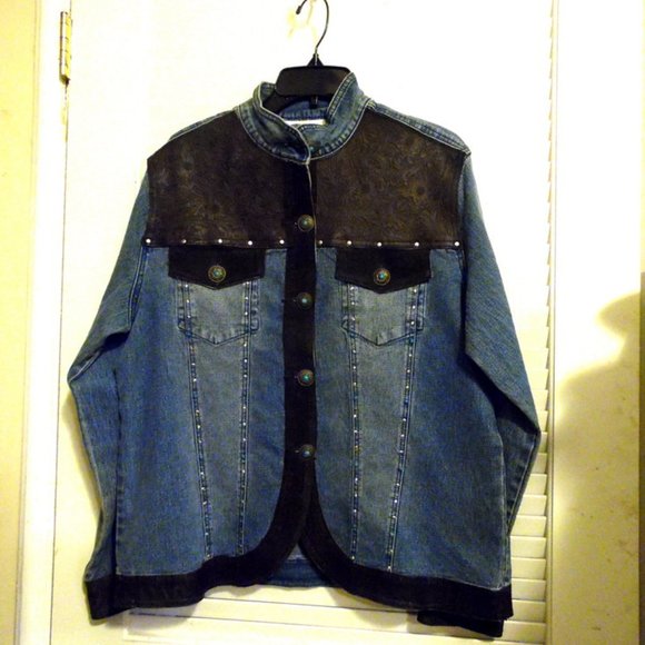 DG2 by Diane Gillman Embellished Denim Jacket Size 14 - Picture 3 of 7